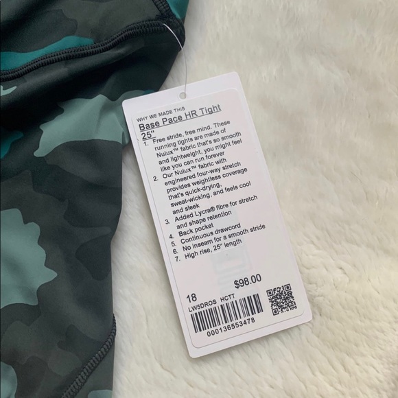 Lululemon Base Pace HR Tight 18 NWT - Picture 3 of 4